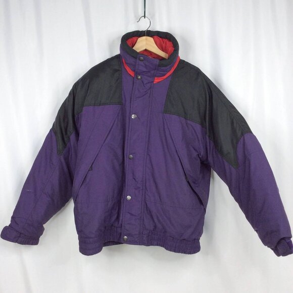 Vintage 90s HEAD Skiwear Jacket Mens Size Large Purple Red Thick Snowmobile - Picture 1 of 16